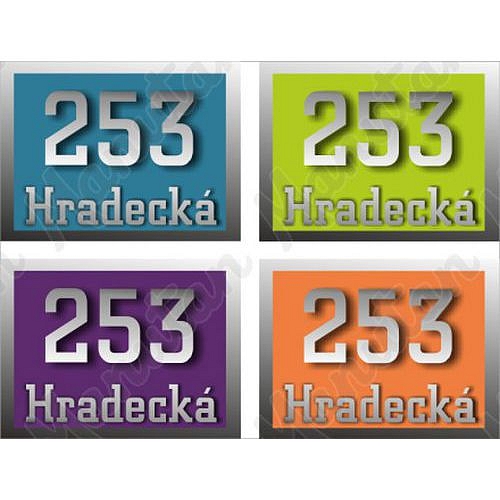 Domovní číslo, plast 210 x 148 x 2 mm A5, imitace kovu verze A