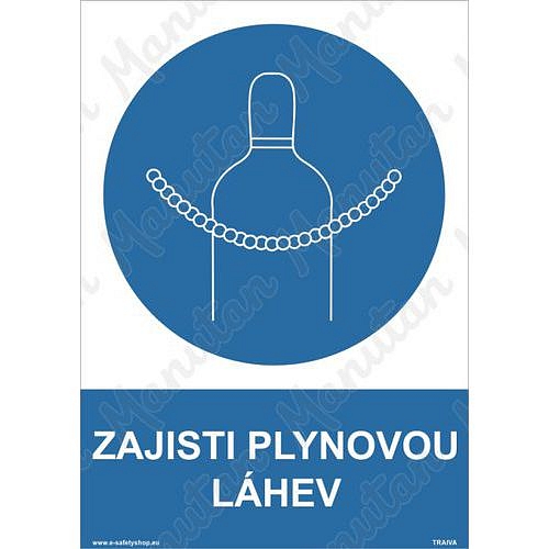 Zajisti plynovou lahev, samolepka 210 x 297 x 0,1 mm A4