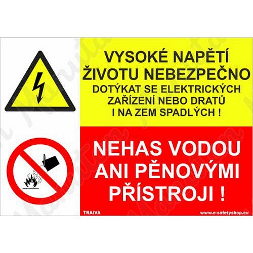 Vysoké napětí životu nebezpečno, samolepka 210 x 148 x 0,1 mm A5