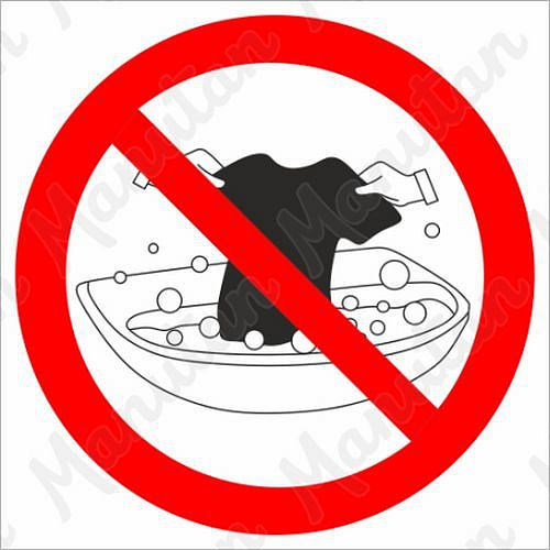 Zákaz praní prádla, plast 92 x 92 x 0,5 mm