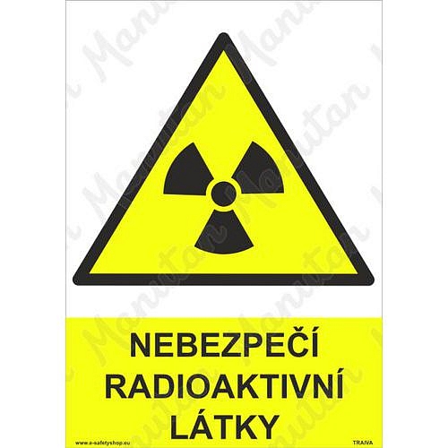 Nebezpečí radioaktivní látky, plast 148 x 210 x 0,5 mm A5