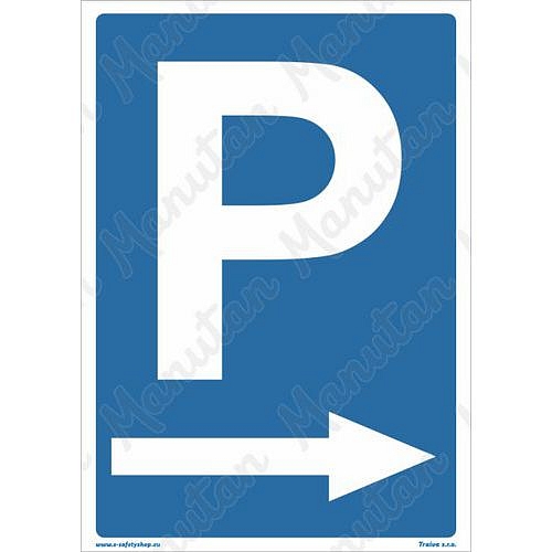 Parkování vpravo, samolepka 210 x 297 x 0,1 mm A4