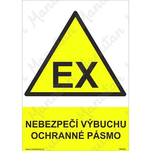 Nebezpečí vybuchu ochranné pásmo, plast 210 x 297 x 0,5 mm A4