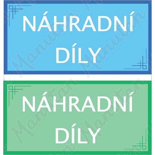 Náhradní díly, samolepka 200 x 100 x 0,1 mm, zelená