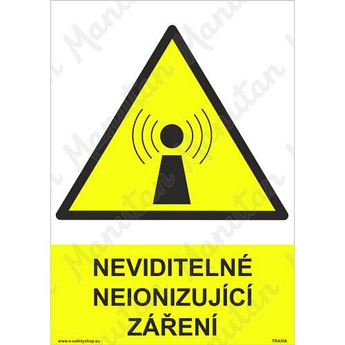 Neviditelné neionizující záření, plast 210 x 297 x 0,5 mm A4