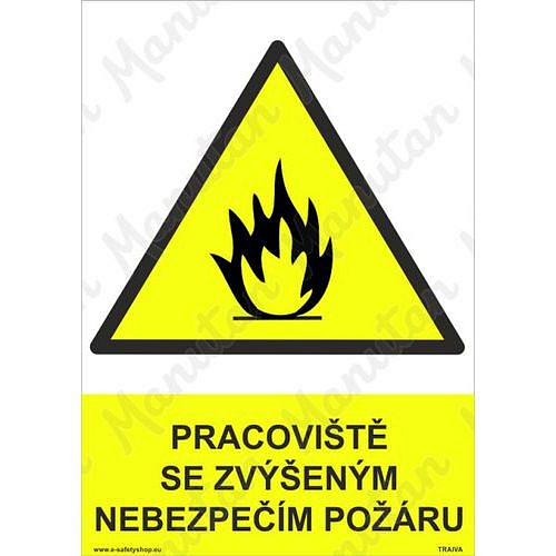 Pracoviště se zvýšeným nebezpečím požáru, plast 148 x 210 x 0,5 mm A5