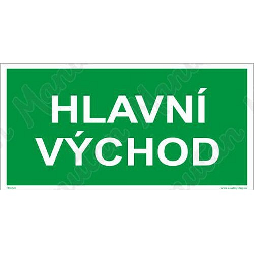Hlavní východ, plast 200 x 100 x 1,1 mm, fotoluminiscenční