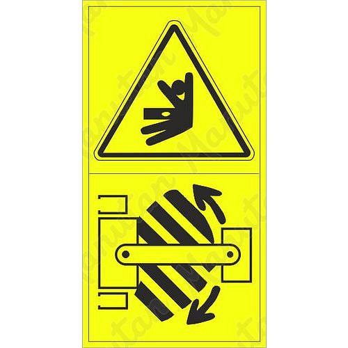 Výstraha možnost bočního stlačení nebo naražení, samolepka 95 x 175 x 0,1 mm