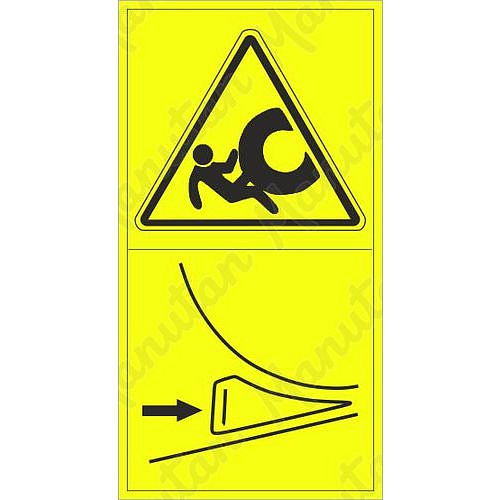 Výstraha zajisti stroj proti pohybu, samolepka 95 x 175 x 0,1 mm