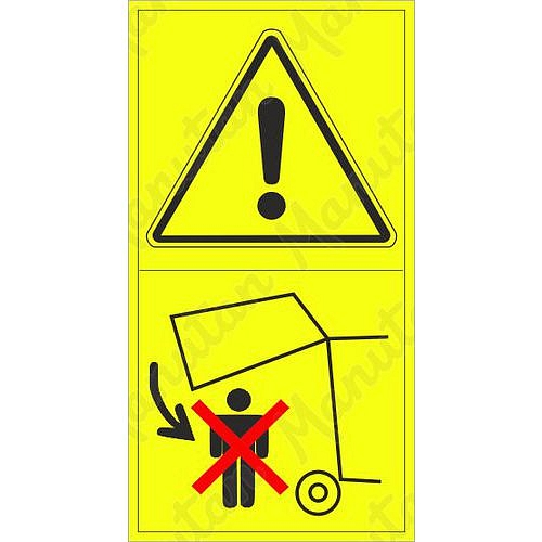 Výstraha nevstupuj do prostoru při pohybu stroje zavírání, samolepka 45 x 85 x 0,1 mm, arch 12 ks