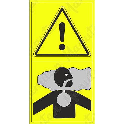 Výstraha nebezpečí nadýchání, samolepka 95 x 175 x 0,1 mm