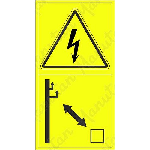 Výstraha přítomnost elektrického proudu, samolepka 95 x 175 x 0,1 mm