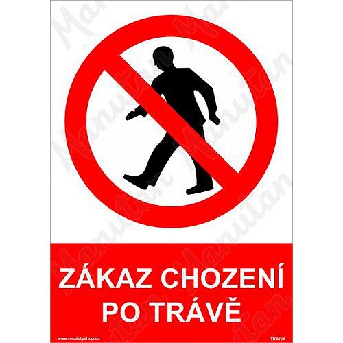 Zákaz chození po trávě, plast 148 x 210 x 0,5 mm A5