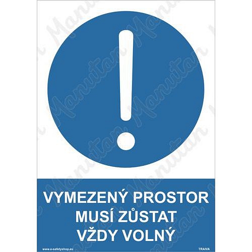 Vymezený prostor musí zůstat vždy volný, plast 210 x 297 x 0,5 mm A4