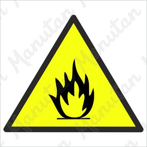 Nebezpečí požáru, plast 210 x 210 x 0,5 mm