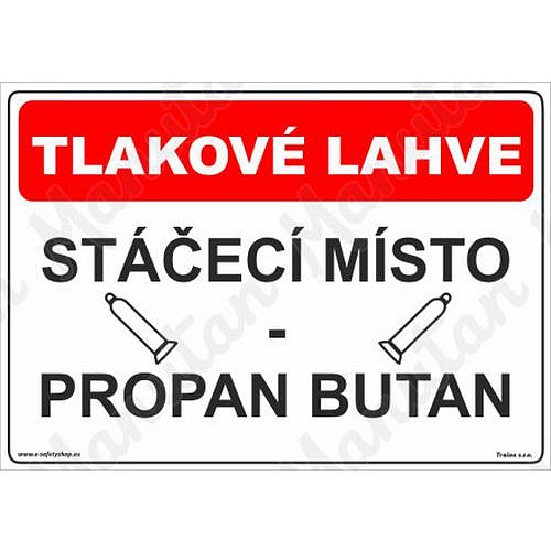 Stáčecí místo propan butan, samolepka 210 x 148 x 0,1 mm A5