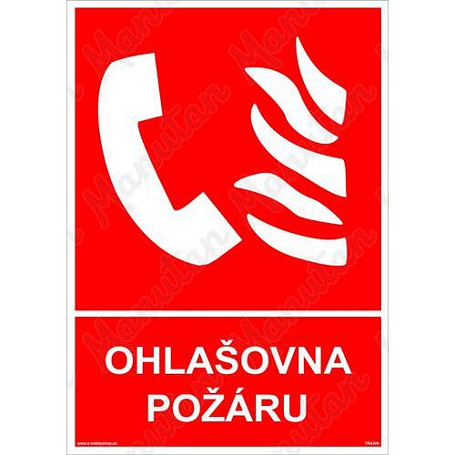 Ohlašovna požáru, plast 105 x 148 x 0,5 mm A6