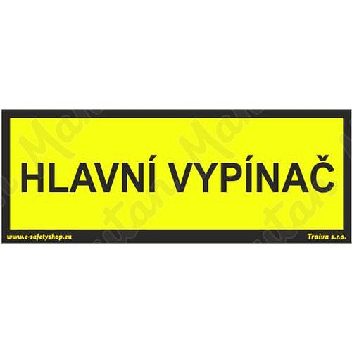 Hlavní vypínač, samolepka 75 x 25 x 0,1 mm, arch 24 ks