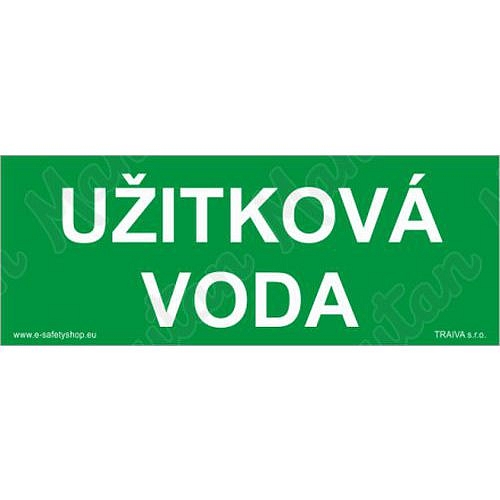 Užitková voda, plast 210 x 80 x 0,5 mm