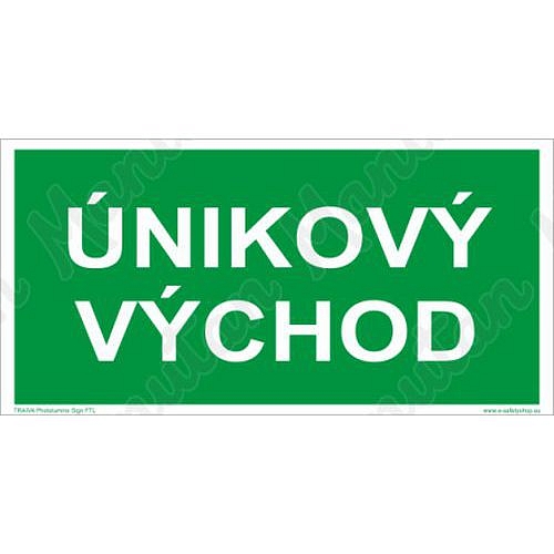 Únikový východ, plast 300 x 150 x 1,1 mm, fotoluminiscenční