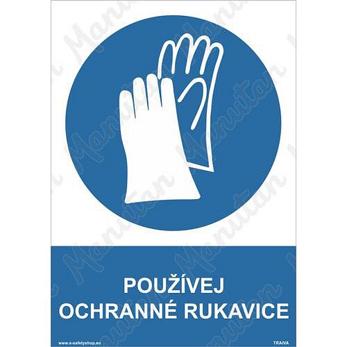 Používej ochranné rukavice, plast 148 x 210 x 0,5 mm A5
