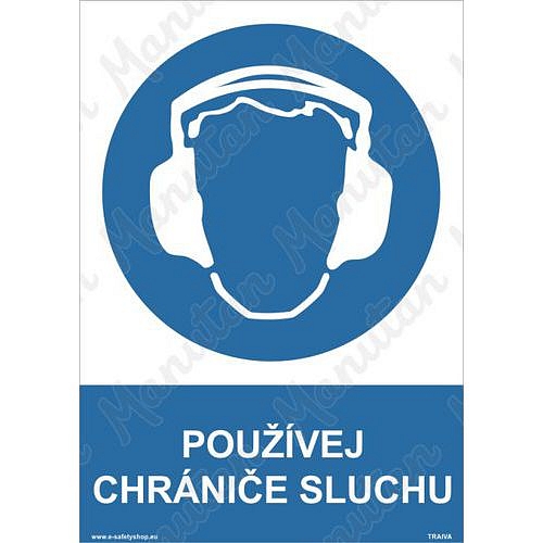 Používej chrániče sluchu, samolepka 210 x 297 x 0,1 mm A4
