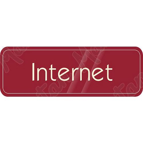 Internet, samolepka 200 x 70 x 0,1 mm, průhledná modrá