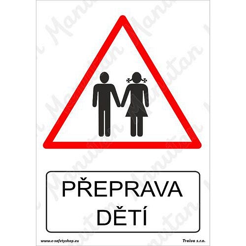 Přeprava dětí, samolepka 105 x 148 x 0,1 mm A6