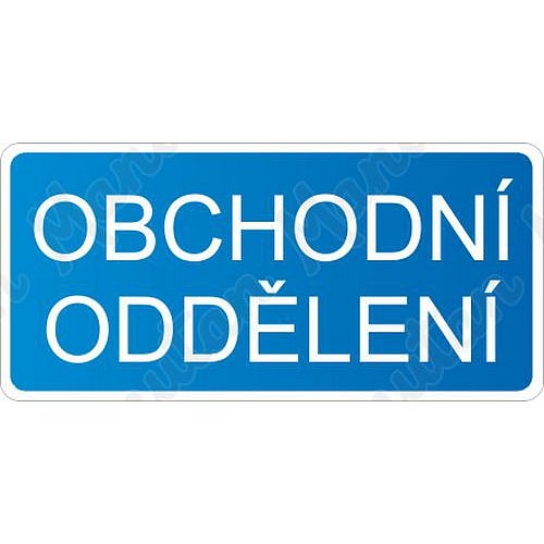 Obchodní oddělení, samolepka 190 x 90 x 0,1 mm