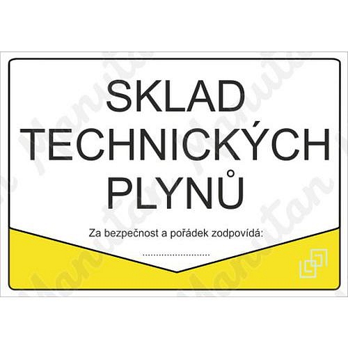 Sklad technických plynů, samolepka 297 x 210 x 0,1 mm A4