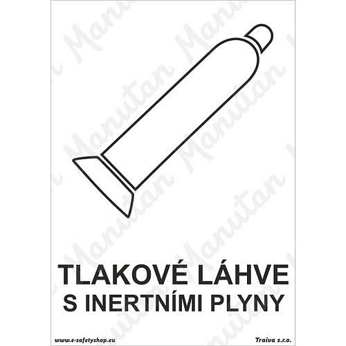 Tlakové láhve s inertními plyny, samolepka 148 x 210 x 0,1 mm A5