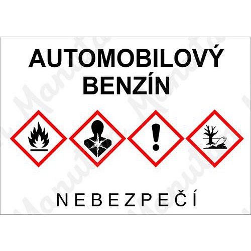 Automobilový benzín, samolepka 105 x 74 x 0,1 mm