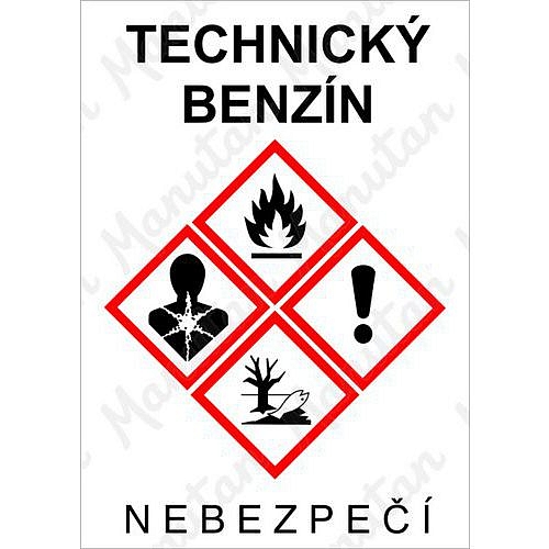 Technický benzín, samolepka 148 x 210 x 0,1 mm A5