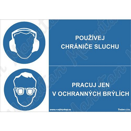 Používej chrániče sluchu, plast 210 x 148 x 2 mm A5