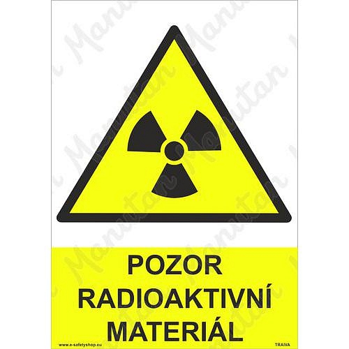 Pozor radioaktivní materiál, plast 148 x 210 x 0,5 mm A5