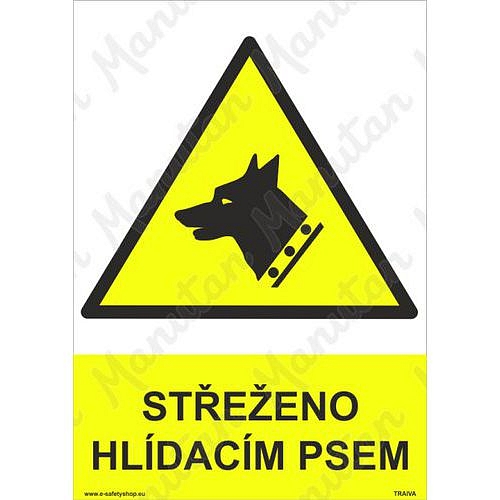 Střeženo hlídacím psem, plast 148 x 210 x 0,5 mm A5