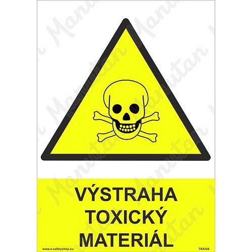 Výstraha toxický materiál, samolepka 210 x 297 x 0,1 mm A4