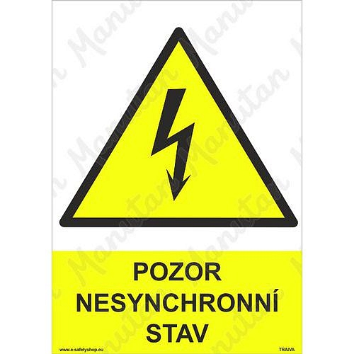Pozor nesynchronní stav, plast 148 x 210 x 0,5 mm A5