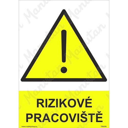 Rizikové pracoviště, plast 148 x 210 x 2 mm A5