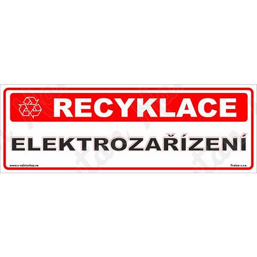 Recyklace elektrozařízení, plast 290 x 100 x 0,5 mm