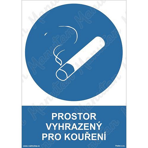 Prostor vyhrazený pro kouření, plast 297 x 420 x 2 mm A3