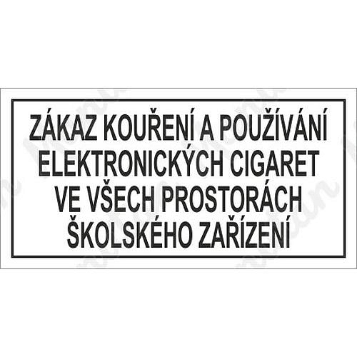 Zákaz kouření a používání elektronických cigaret, samolepka 210 x 105 x 0,1 mm