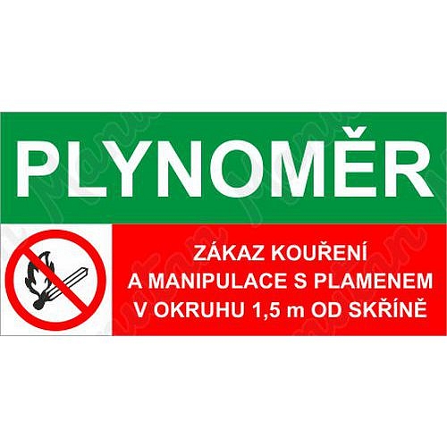 Plynoměr zákaz kouření, samolepka 150 x 75 x 0,1 mm