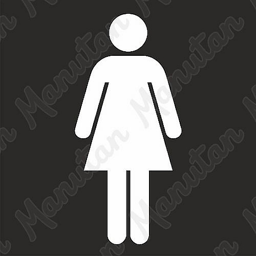 Šablona toalety ženy, plast 470 x 470 x 0,5 mm