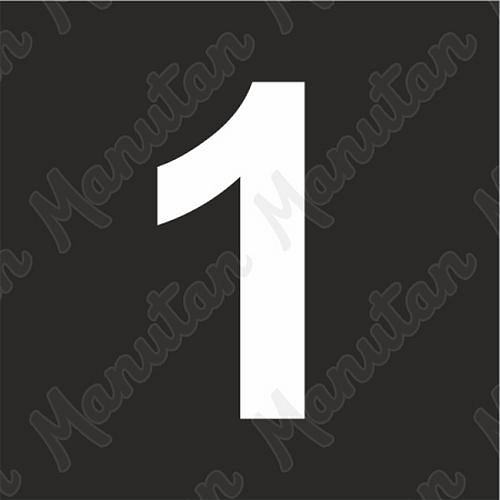 Šablona číslice 1, plast 235 x 235 x 0,5 mm výška číslice 160 mm