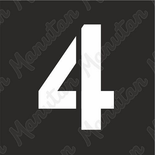 Šablona číslice 4, plast 235 x 235 x 0,5 mm výška číslice 160 mm