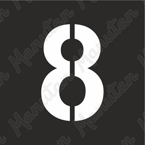 Šablona číslice 8, plast 235 x 235 x 0,5 mm výška číslice 160 mm