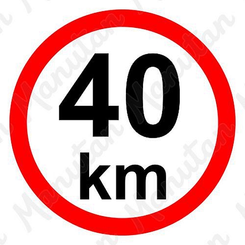 Omezení rychlosti 40 km/h, samolepka D 150 mm