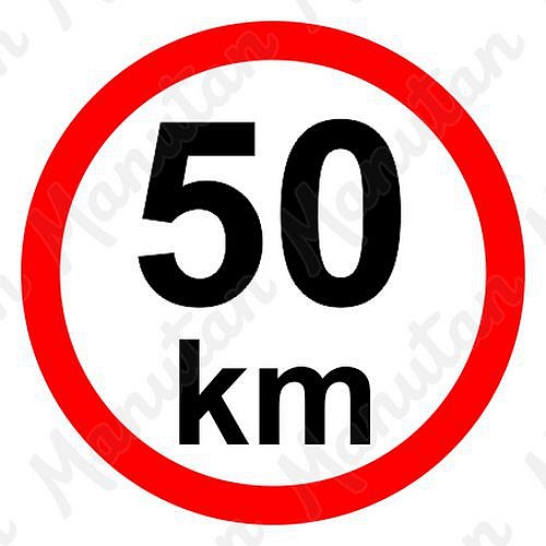 Omezení rychlosti 50 km/h, samolepka D 200 mm