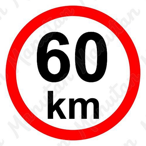 Omezení rychlosti 60 km/h, samolepka D 150 mm